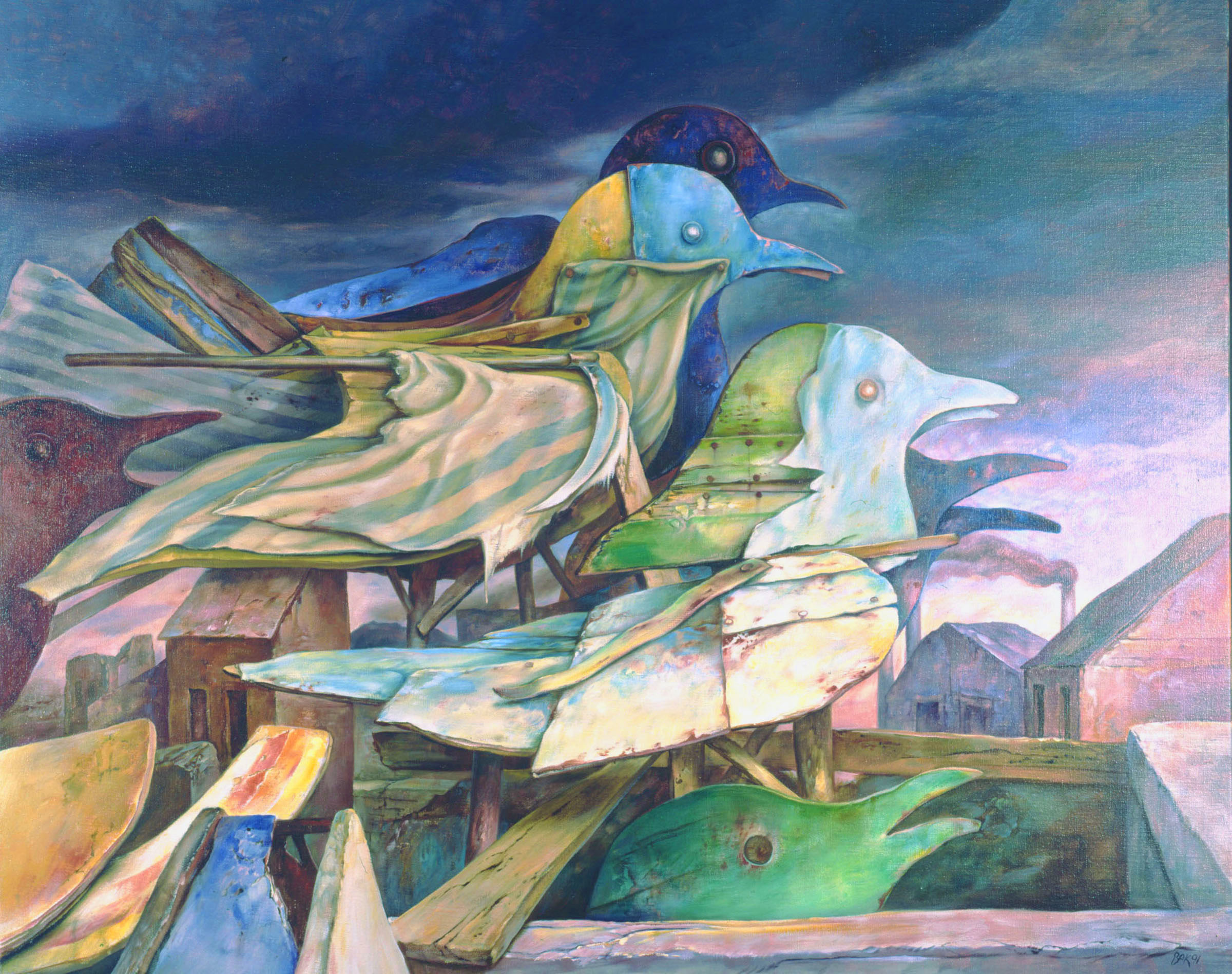 Guardians of Memory, 1991, oil on linen. Image courtesy of Pucker Gallery.